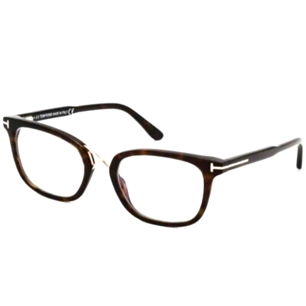 Tom Ford FT 5637 -B 052 Eyeglasses - Shiny Classic Dark Havana, Rose Gold/Blue